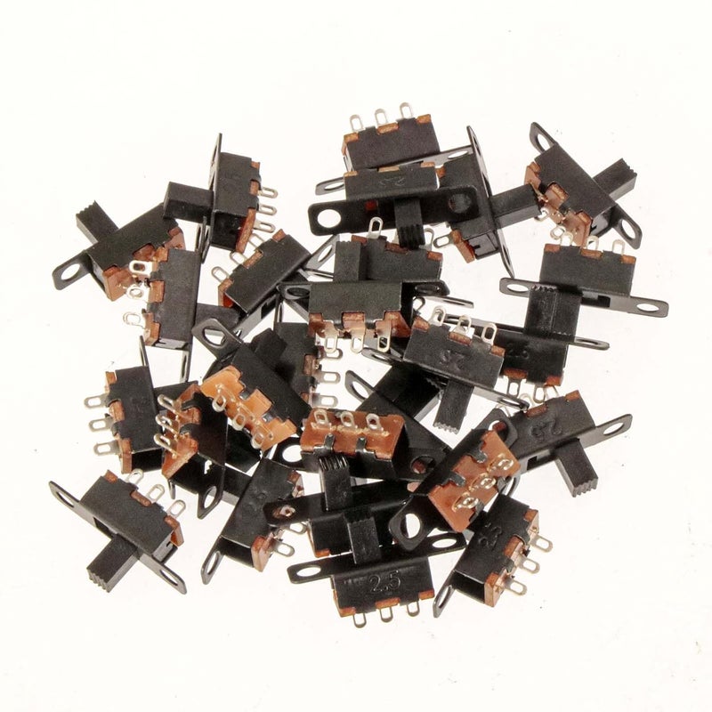 Juasky 100pcs Mini Micro Slide Switch 1p2t 2 Position 3 Pin Dip Miniature Vertical Slide Switch SS-12F15 for PCB Breadboard Electronic - Image 4